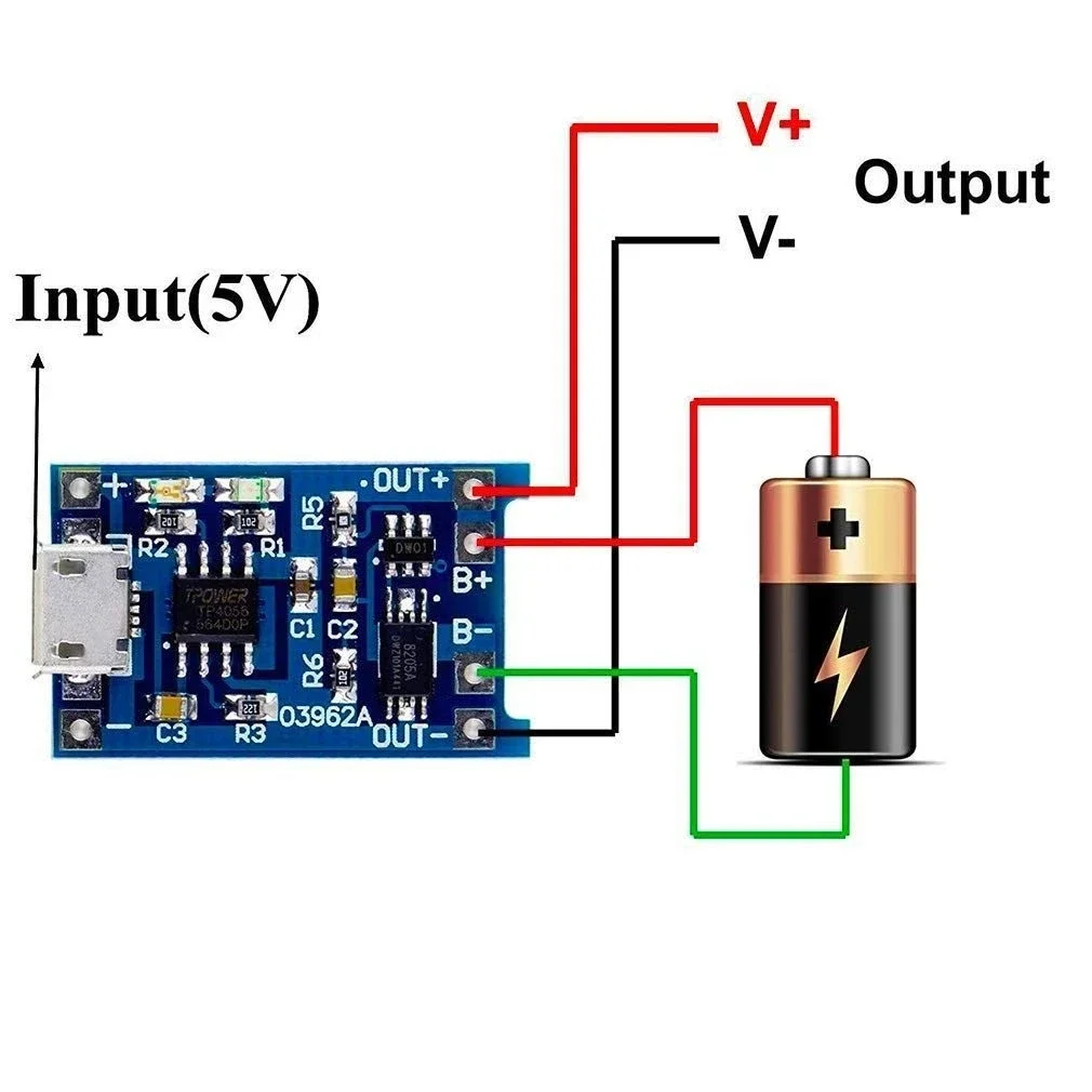 وحدة شحن بطارية ليثيوم TP4056  - مراجعة Li Ion Charger Module وسعره