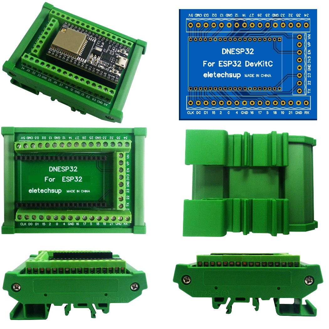 ESP32 DIN السكك الحديدية جبل ا - مراجعة Screw Terminal Block وسعره