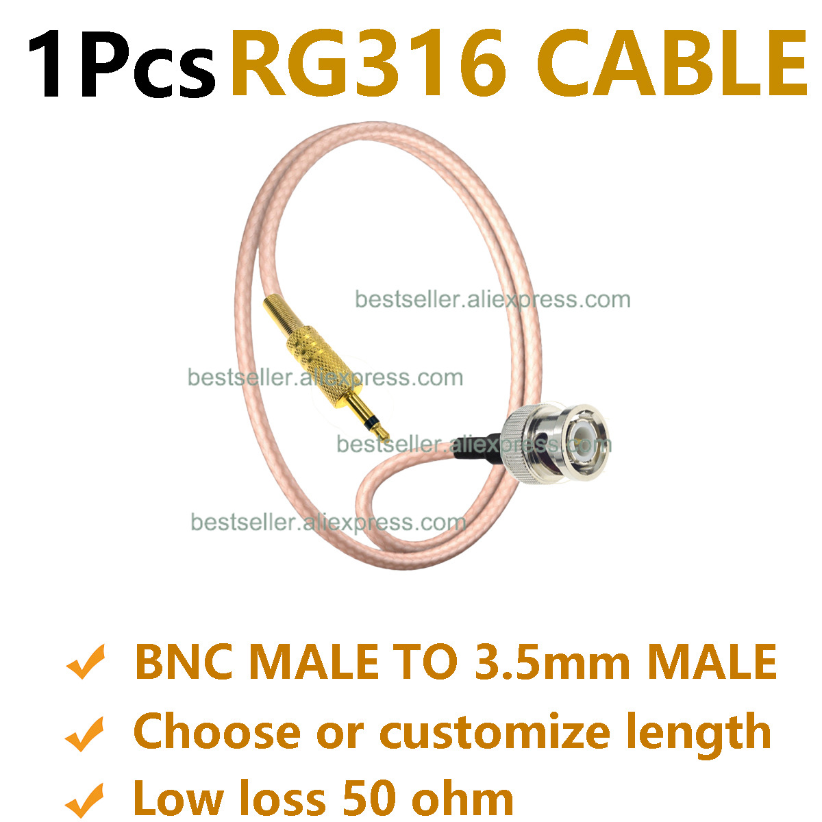 1 قطعة RG316 BNC ذكر إلى 3.5 م - مراجعة Jumper Wire Kit وسعره
