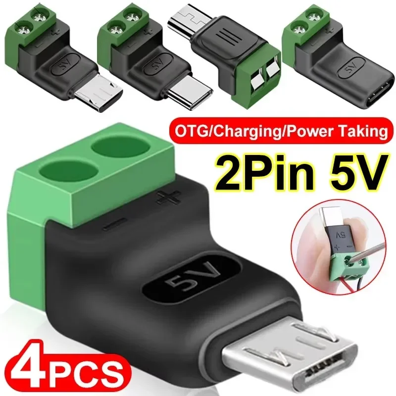 1-4 قطع موصل بدون لحام USB C إ - مراجعة Screw Terminal Block وسعره