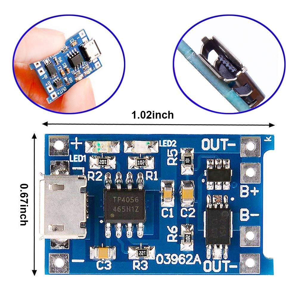 2/5 قطعة Type-C مايكرو صغير 5V - مراجعة Li Ion Charger Module وسعره