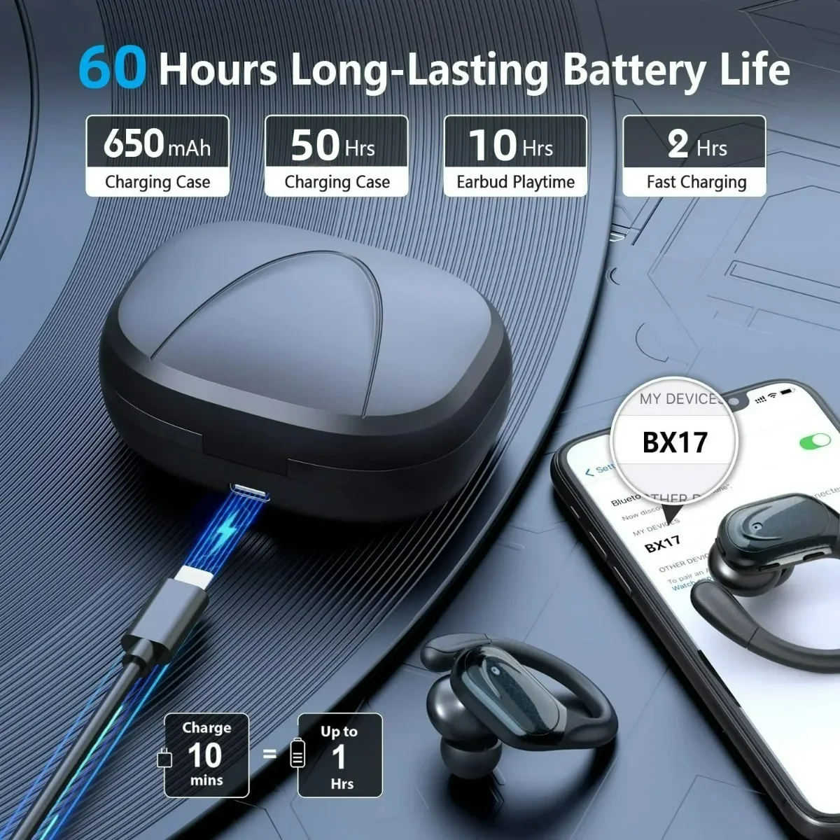 سماعات أذن لاسلكية رياضية QCY  - مراجعة Usb C Cable وسعره